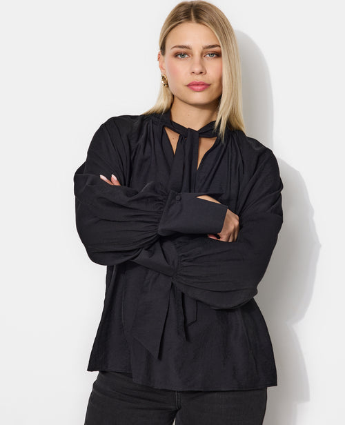 Blouse manches ballons et col lavallière - PIMKIE - 5