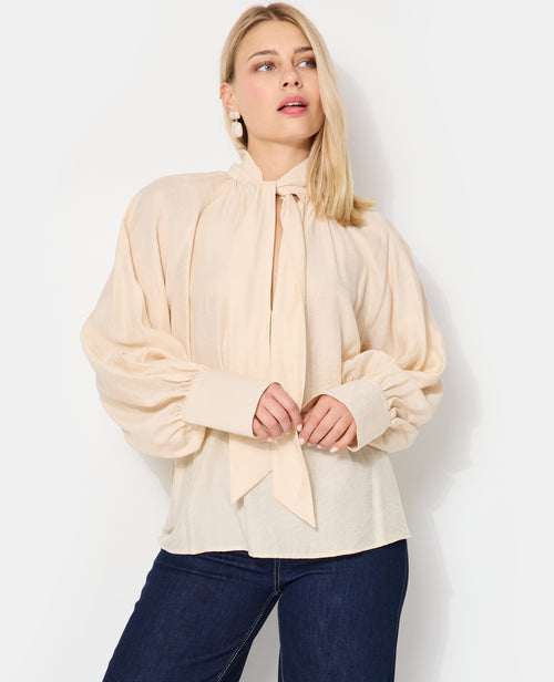 Blouse manches ballons et col lavallière - PIMKIE - 1