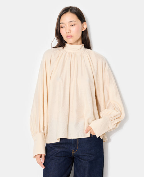 Blouse manches ballons et col lavallière - PIMKIE - 1