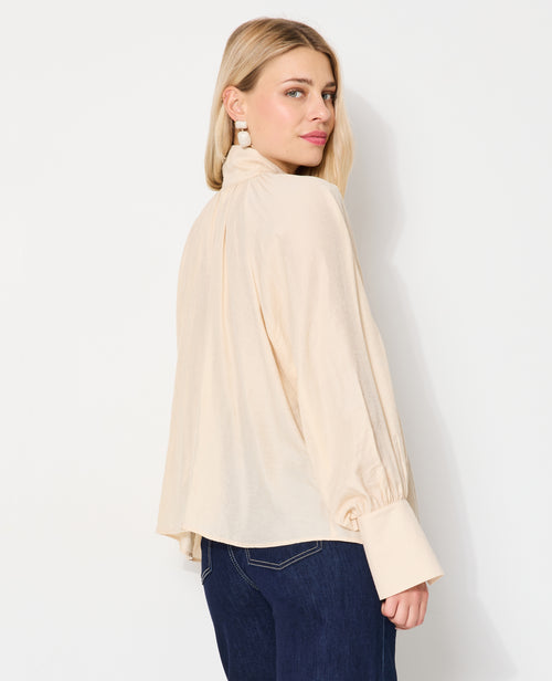 Blouse manches ballons et col lavallière - PIMKIE - 6