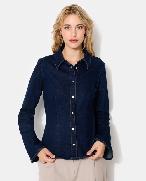 Chemise en jean stretch avec manches flare - PIMKIE - 1