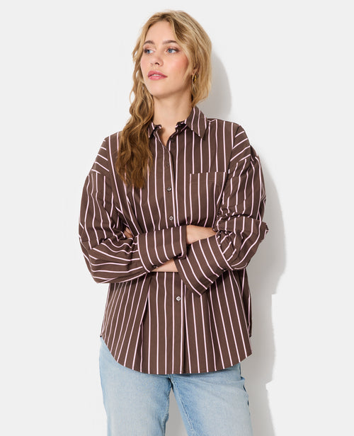 Chemise oversize avec poche motif rayures - PIMKIE - 5