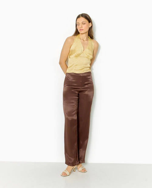 Top dos-nu en satin motif pois - PIMKIE - 8