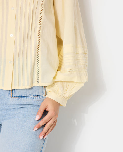 Blouse col volanté avec plis et dentelle - PIMKIE - 2