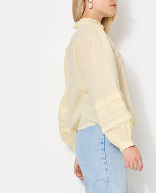 Blouse col volanté avec plis et dentelle - PIMKIE - 7