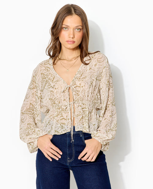 Blouse manches longues motif cachemire - PIMKIE - 1