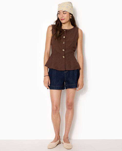 Top sans manches forme peplum avec dos dégagé - PIMKIE - 3