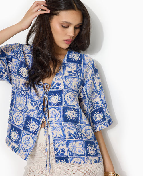 Chemise manches courtes avec liens à nouer - PIMKIE - 2