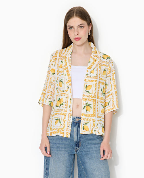 Chemise manches courtes motif citrons - PIMKIE - 5