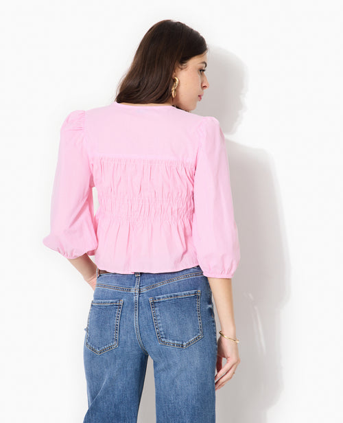 Blouse avec nouettes motif mini-vichy - PIMKIE - 6