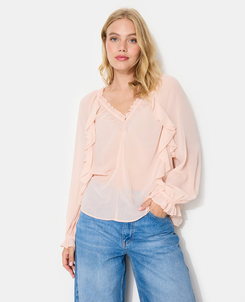 Blouse en voile avec volants et manches ballons - PIMKIE - 1