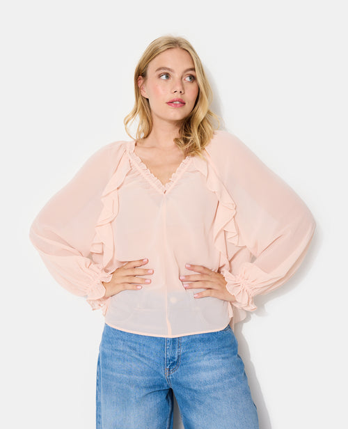 Blouse en voile avec volants et manches ballons - PIMKIE - 5