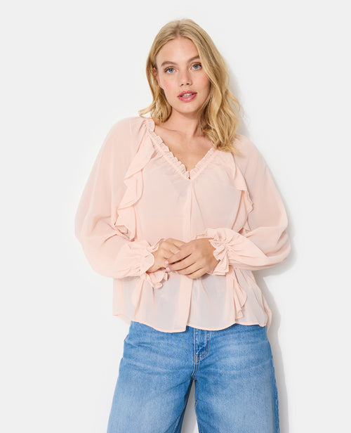 Blouse en voile avec volants et manches ballons - PIMKIE - 7