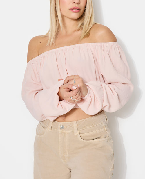 Blouse courte encolure Bardot - PIMKIE - 5