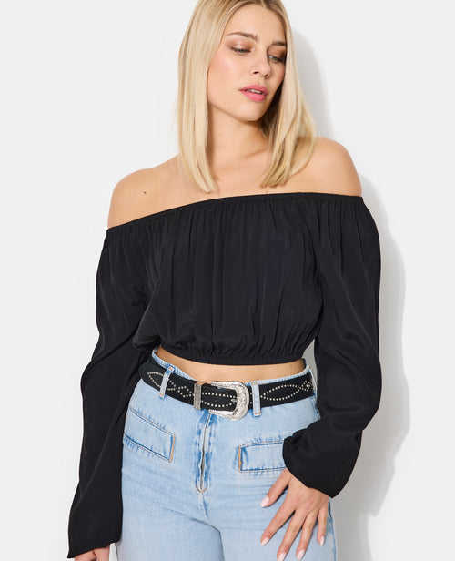 Blouse courte encolure Bardot - PIMKIE - 5