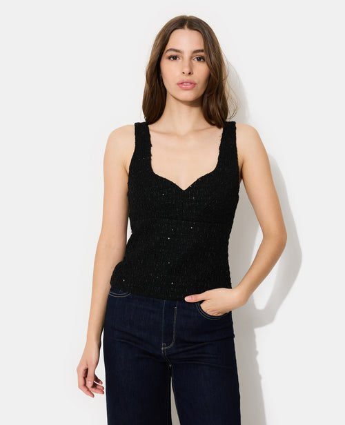 Top en tweed avec sequins - PIMKIE - 1