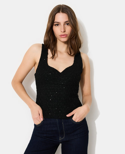 Top en tweed avec sequins - PIMKIE - 5