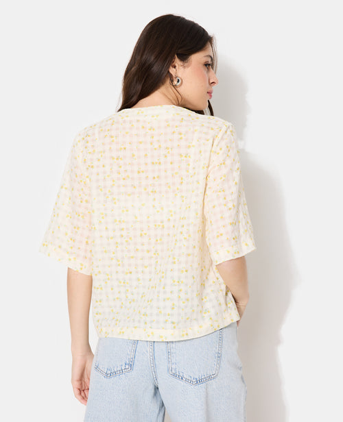 Chemise avec nouettes motif fleurs - PIMKIE - 6