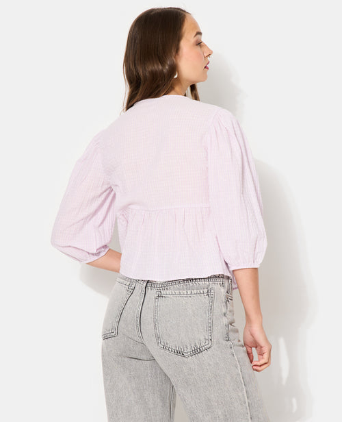 Blouse rayée avec nouettes et manches ballons - PIMKIE - 6
