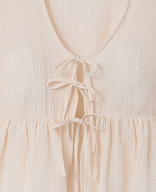 Blouse tissu gaufré avec nouettes et volant - PIMKIE - 8