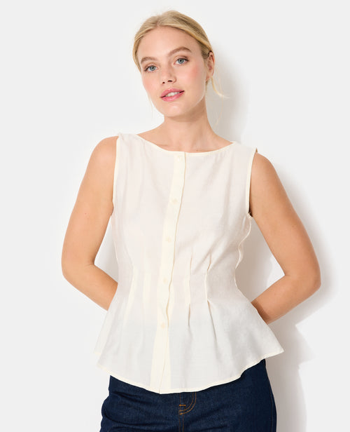 Top boutonné sans manches avec pinces - PIMKIE - 1