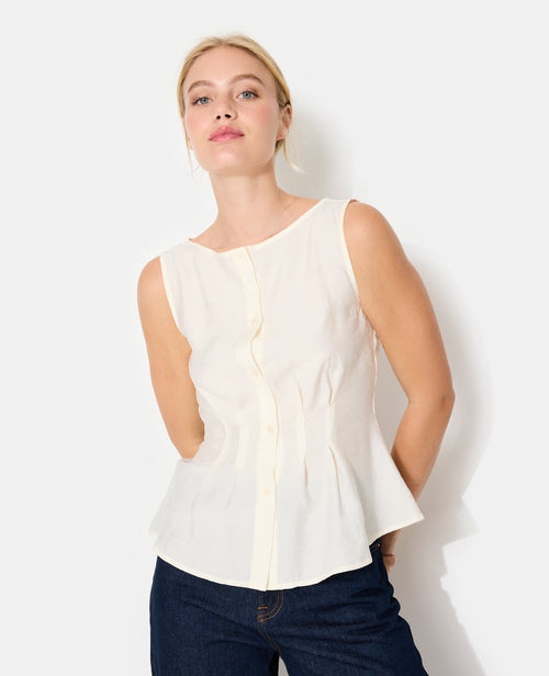 Top boutonné sans manches avec pinces - PIMKIE - 5