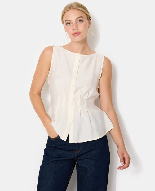 Top boutonné sans manches avec pinces - PIMKIE - 1