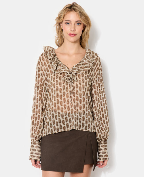 Blouse en voile avec volants motif cachemire - PIMKIE - 5