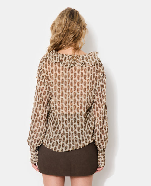Blouse en voile avec volants motif cachemire - PIMKIE - 6