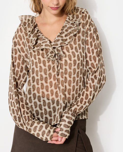 Blouse en voile avec volants motif cachemire - PIMKIE - 7