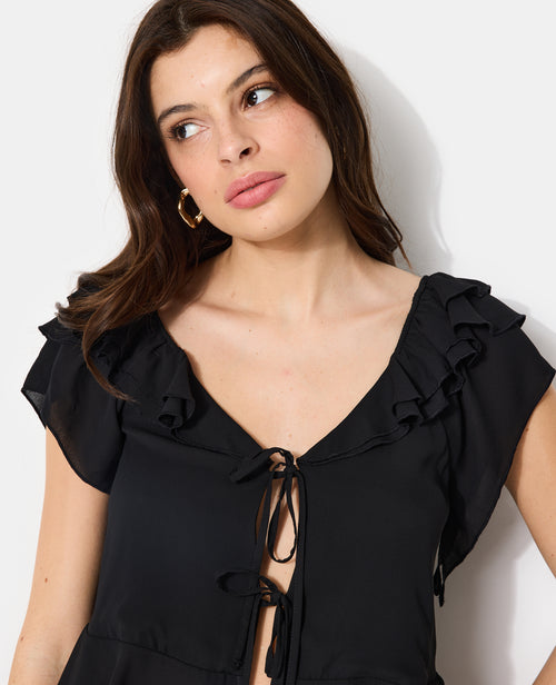 Blouse en voile avec volants et nouettes - PIMKIE - 2
