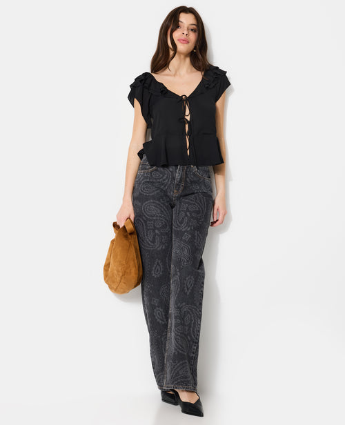 Blouse en voile avec volants et nouettes - PIMKIE - 3
