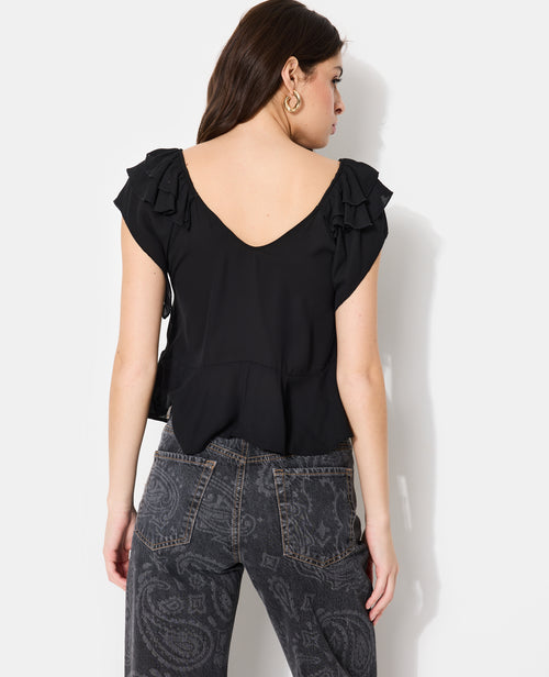 Blouse en voile avec volants et nouettes - PIMKIE - 6
