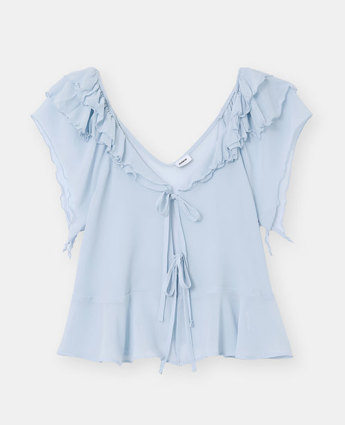 Blouse en voile avec volants et nouettes - PIMKIE - 4