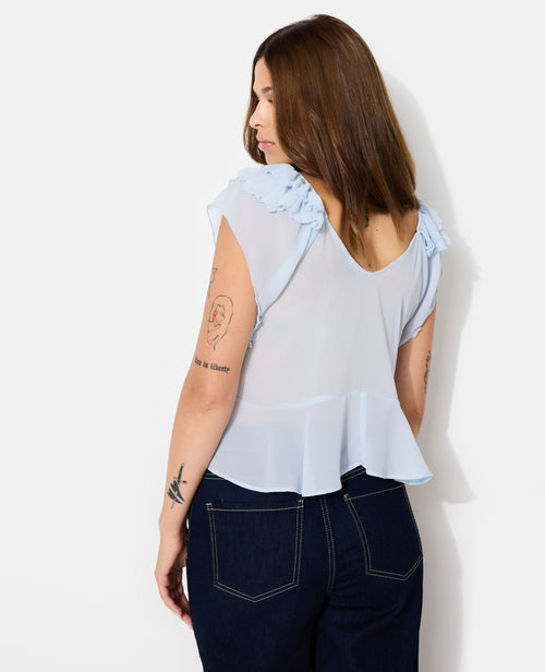 Blouse en voile avec volants et nouettes - PIMKIE - 6