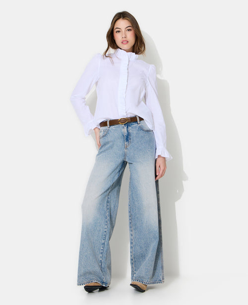 Chemise popeline avec volants - PIMKIE - 3