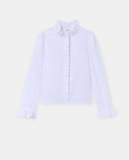 Chemise popeline avec volants - PIMKIE - 4