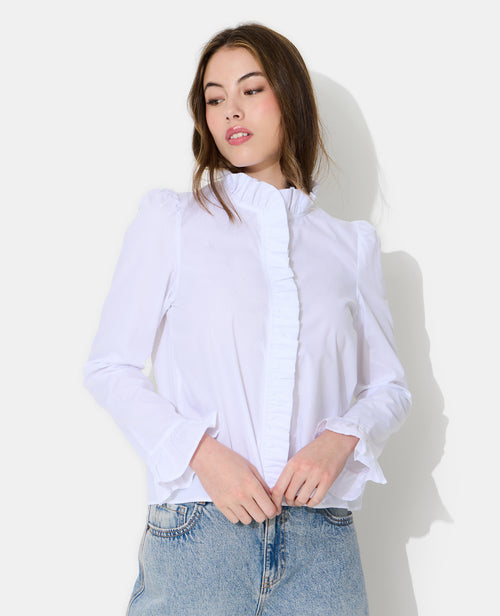 Chemise popeline avec volants - PIMKIE - 5