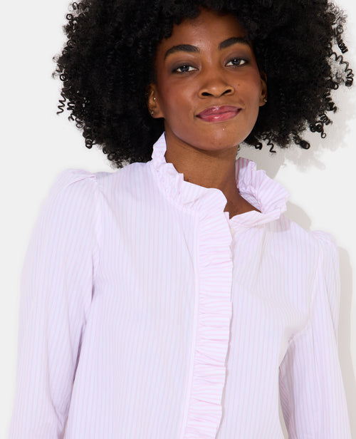 Chemise popeline rayée avec volants - PIMKIE - 2