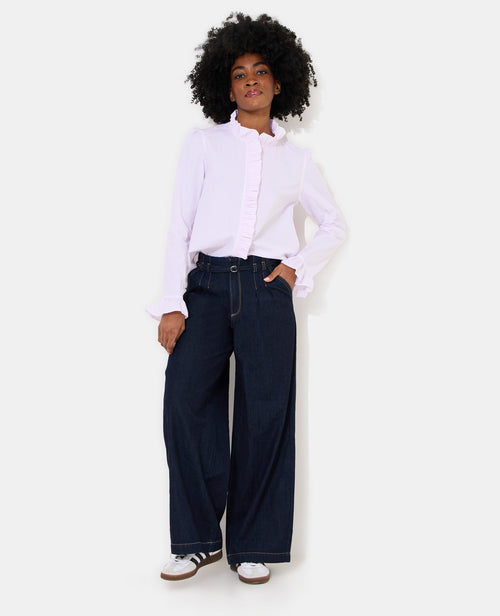 Chemise popeline rayée avec volants - PIMKIE - 3