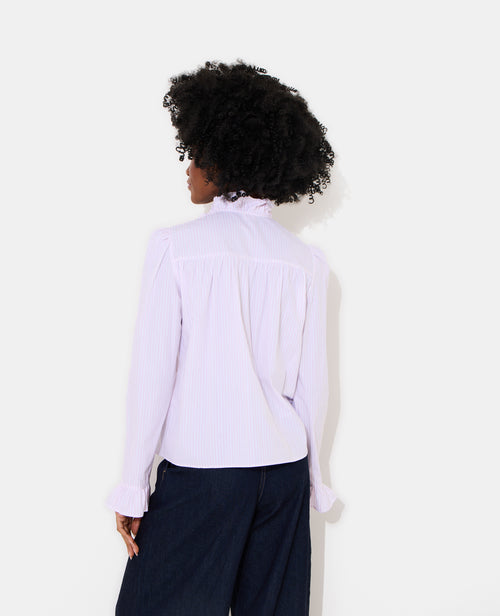 Chemise popeline rayée avec volants - PIMKIE - 6