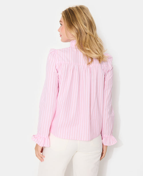 Chemise popeline rayée avec volants - PIMKIE - 6