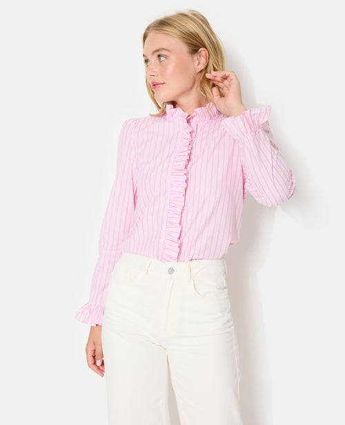 Chemise popeline rayée avec volants - PIMKIE - 7