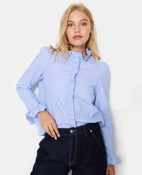 Chemise popeline rayée avec volants - PIMKIE - 5