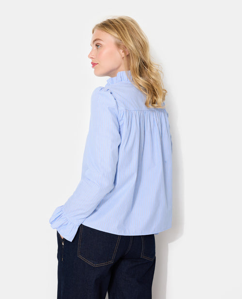 Chemise popeline rayée avec volants - PIMKIE - 6