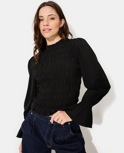 Blouse effet gaufré avec volants et manches ballons - PIMKIE - 1