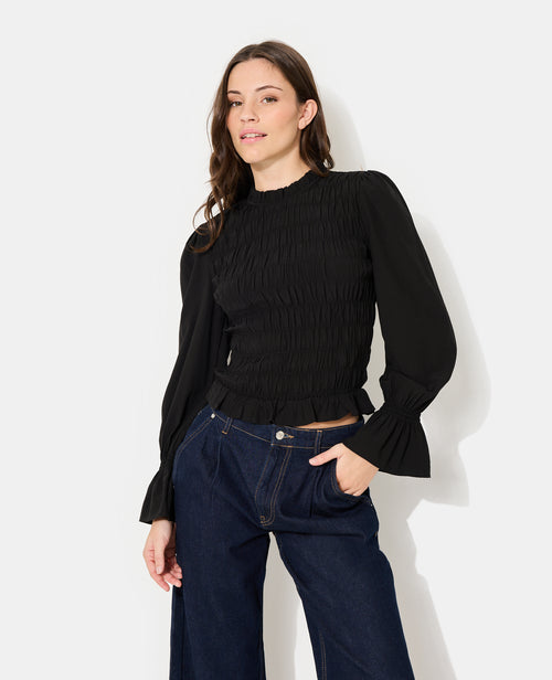 Blouse effet gaufré avec volants et manches ballons - PIMKIE - 5