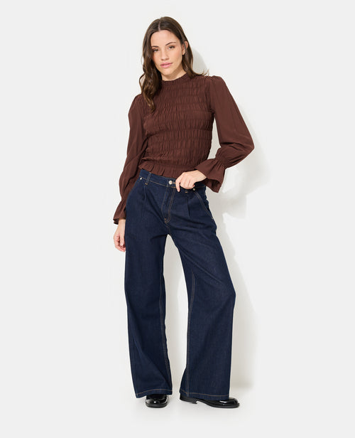 Blouse effet gaufré avec volants et manches ballons - PIMKIE - 3