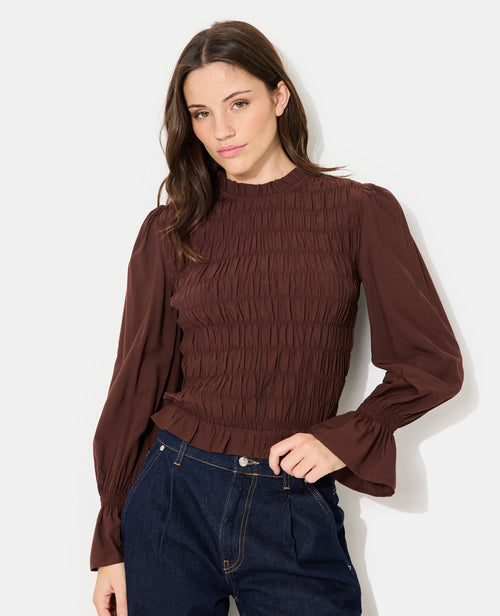 Blouse effet gaufré avec volants et manches ballons - PIMKIE - 5