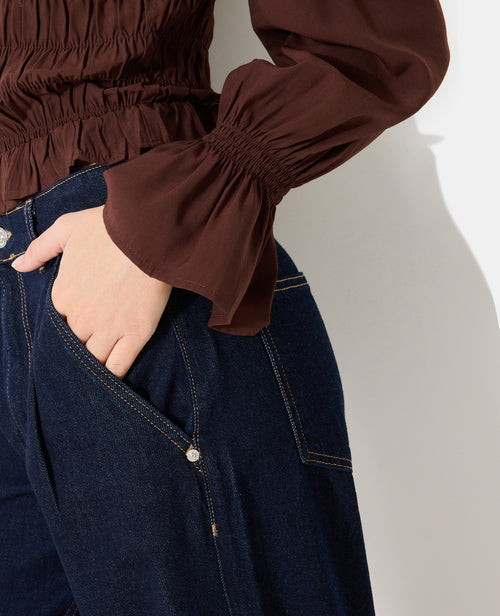 Blouse effet gaufré avec volants et manches ballons - PIMKIE - 7